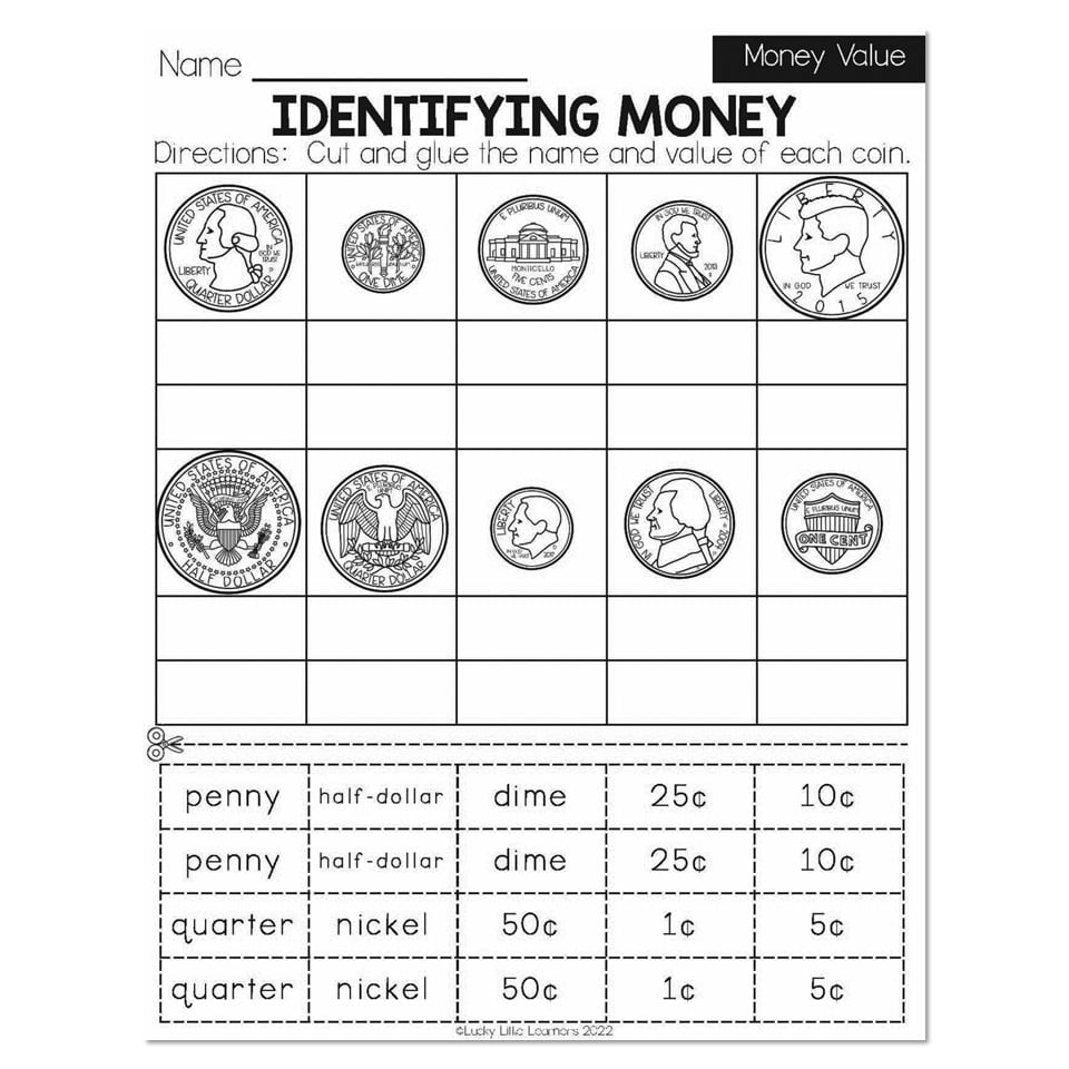 Summer Early Finishers 1st Grade Math Money Value Worksheets Library
