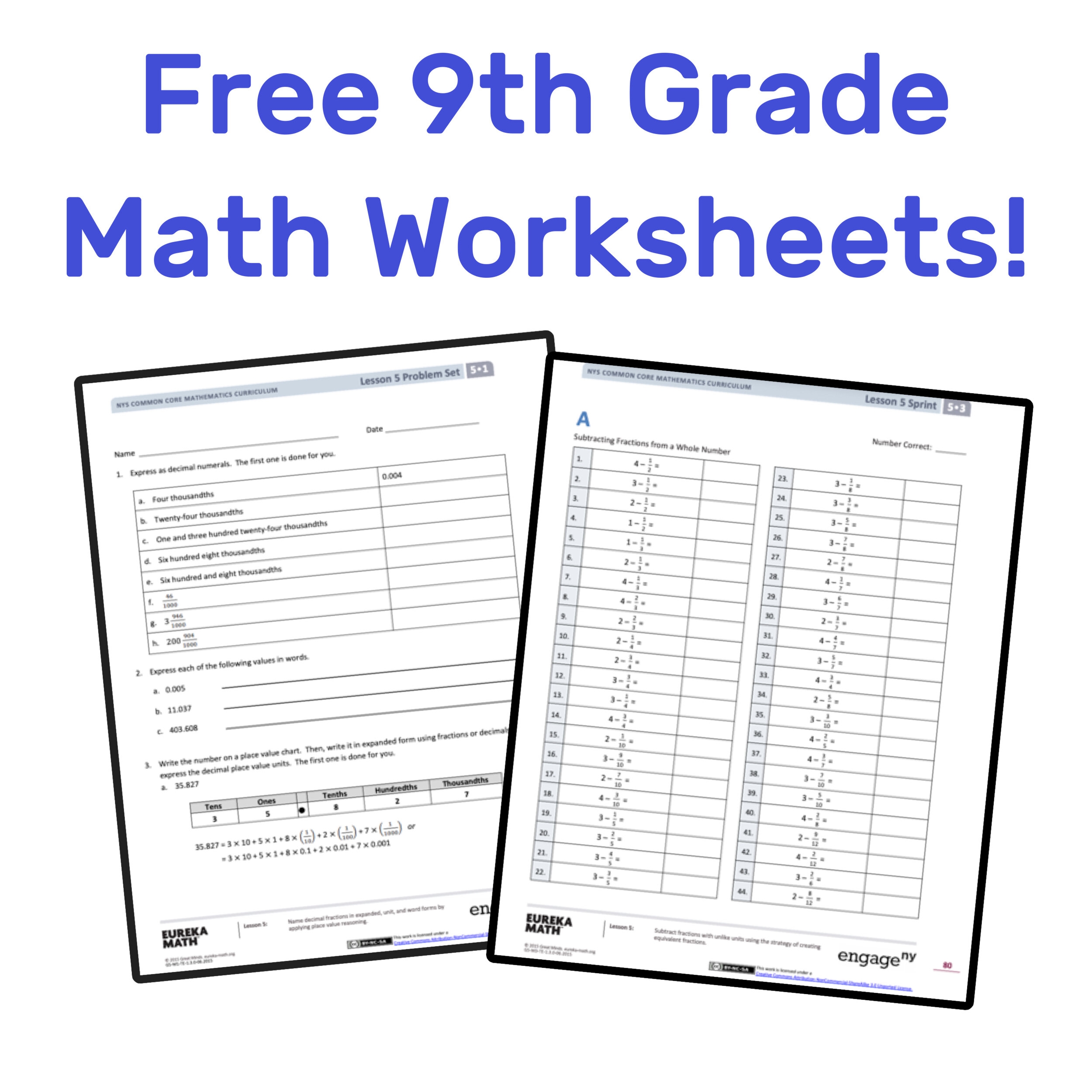 The Best Free 9th Grade Math Resources Complete List Mashup Math Worksheets Library