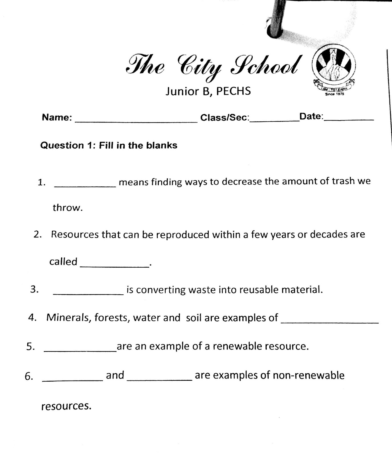 The City School Grade 4 Social Studies Revision Worksheet Worksheets Library