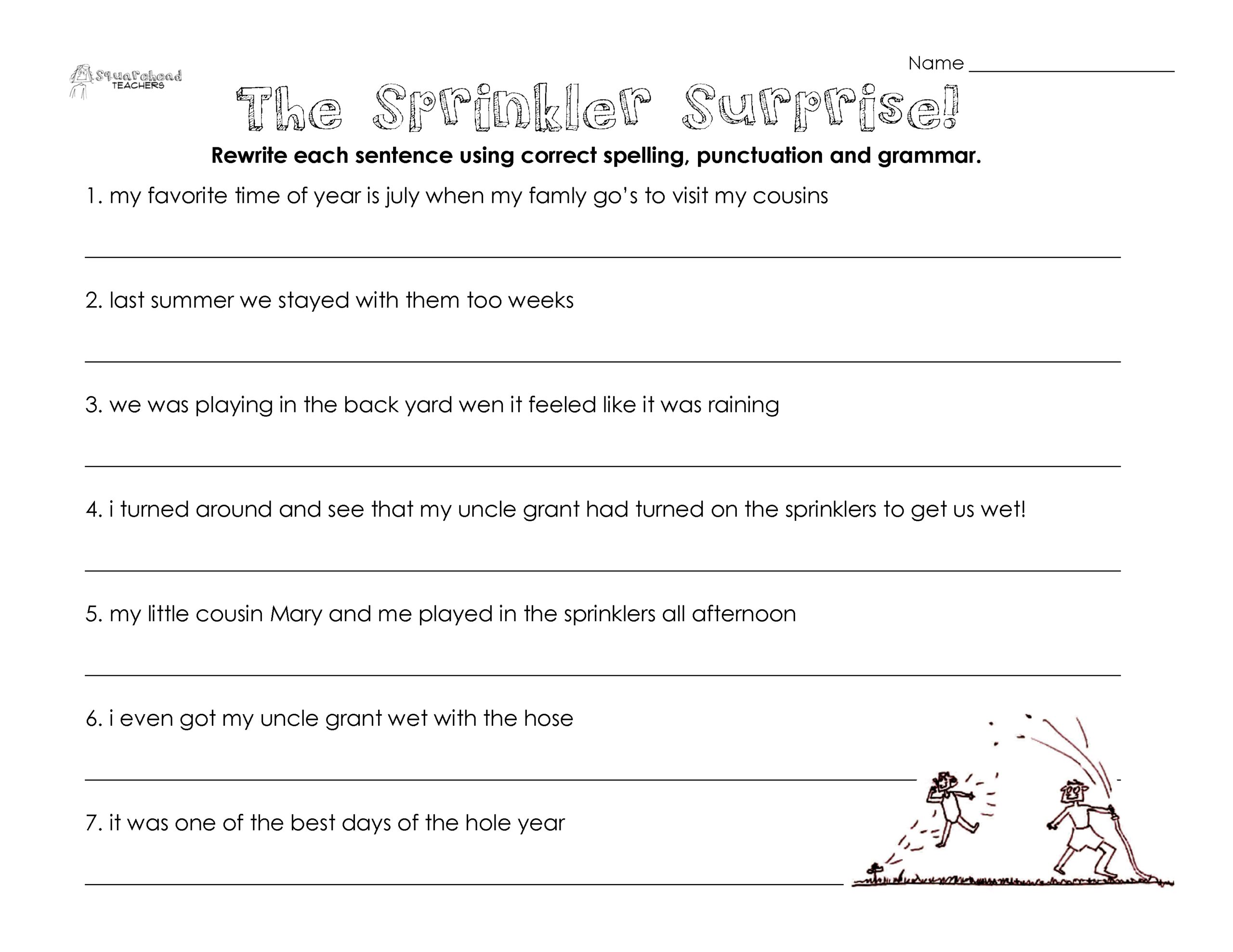6th Grade Free Printable Worksheets Grammar