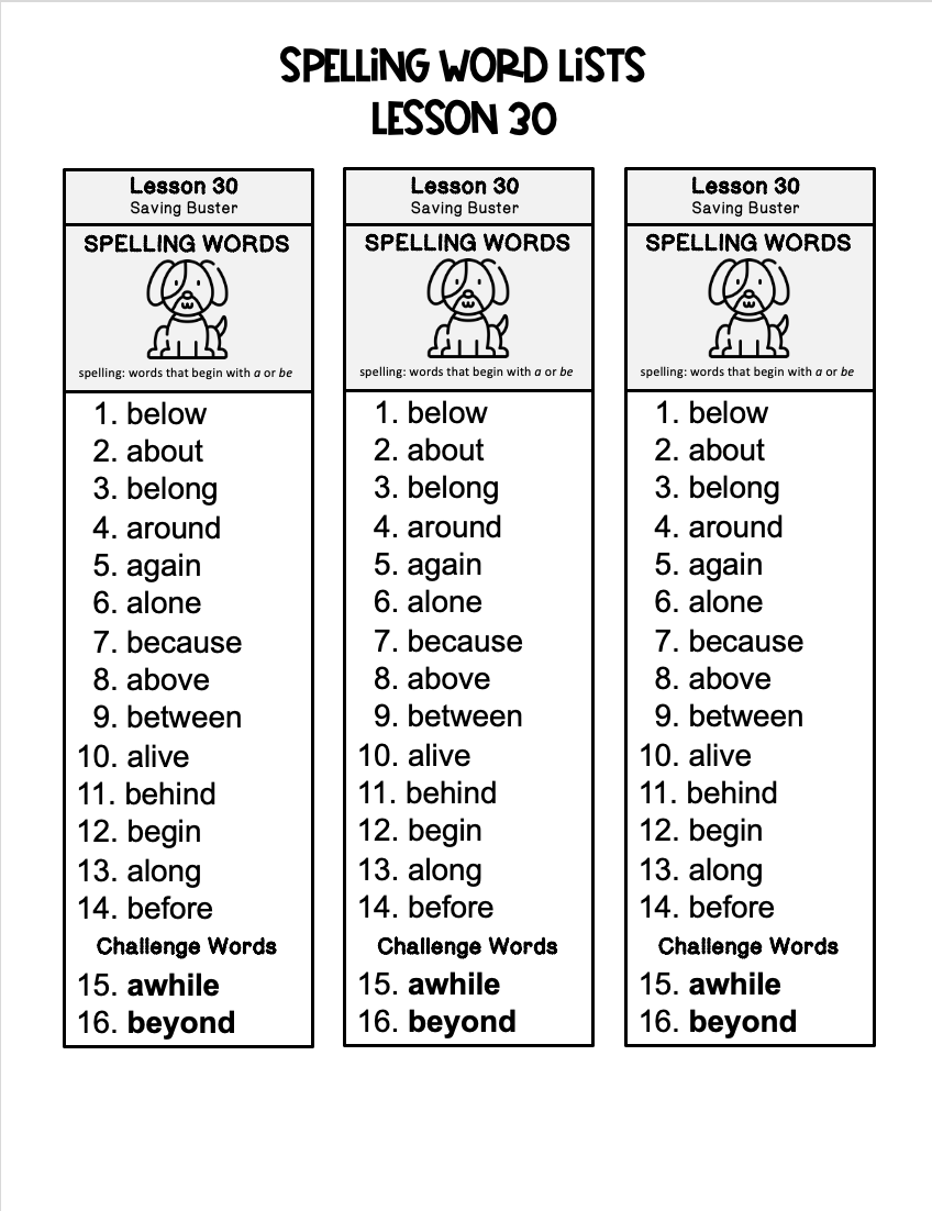 Weekly Spelling Word Lists For 3rd Grade Journeys Lessons 1 30 Entire Year Made By Teachers