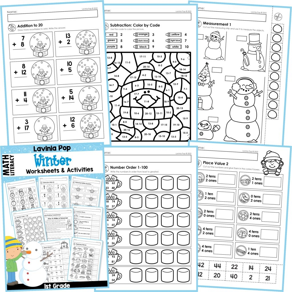 Winter 1st Grade Worksheets And Activities No Prep First Grade In My World