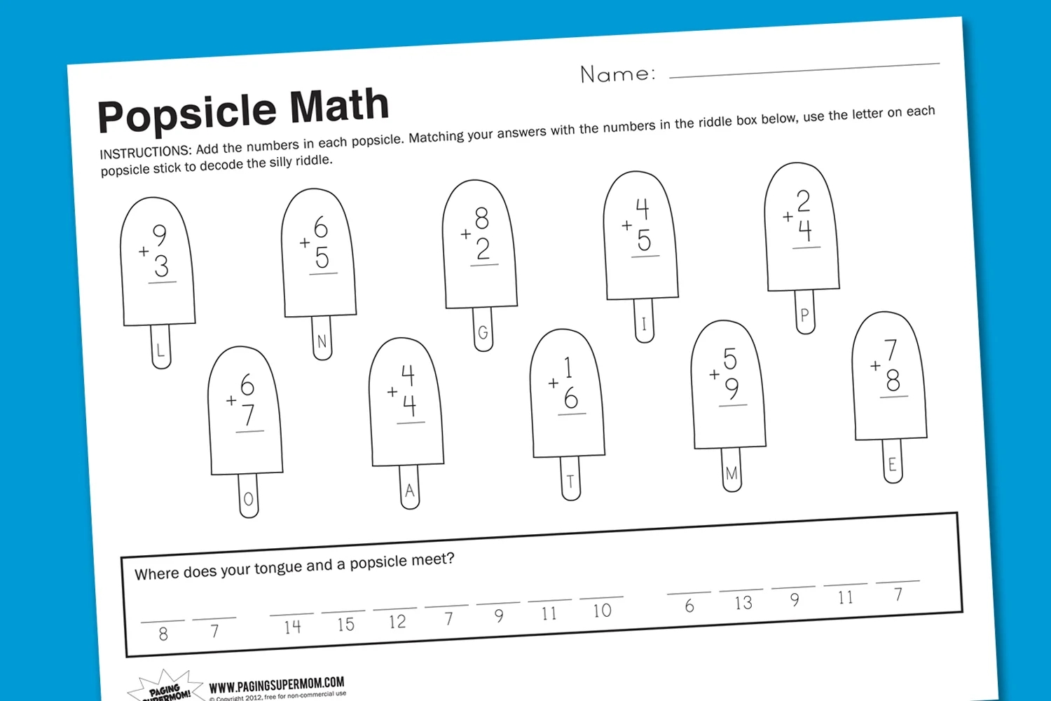 Printable Math Worksheets For 1st Grade Free