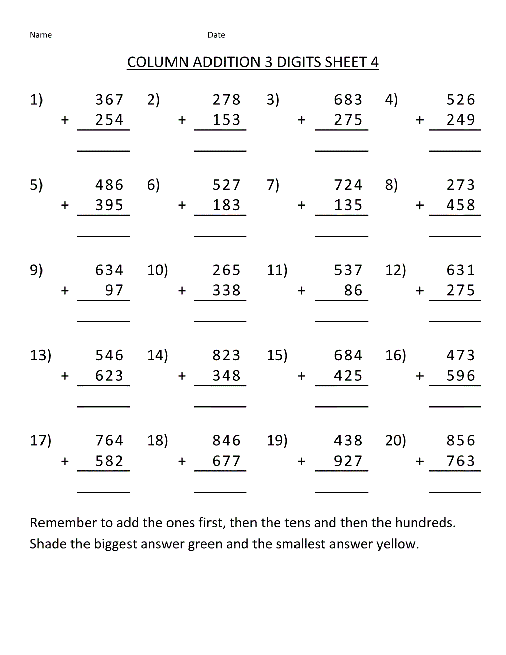 Worksheets For Grade 4