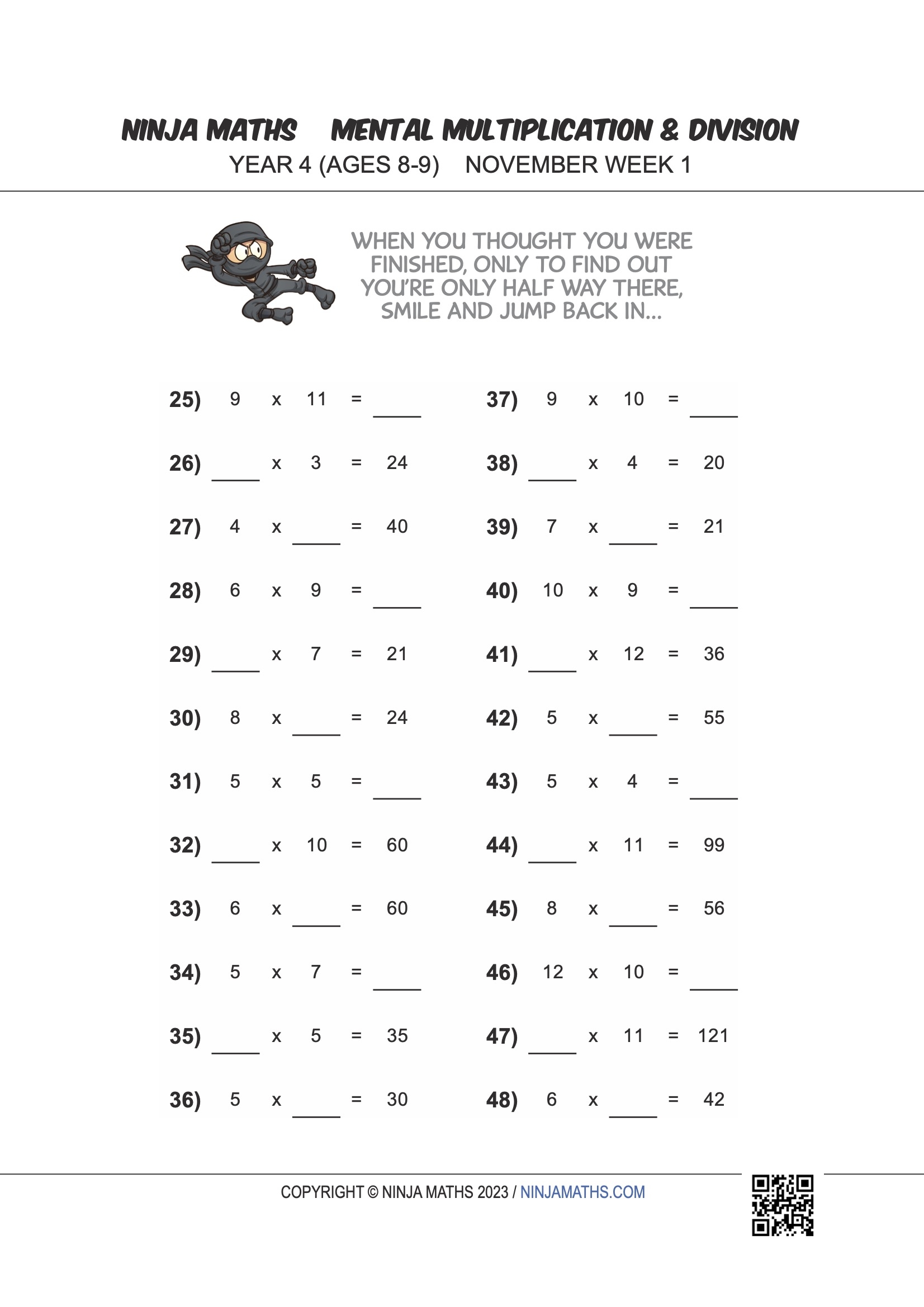 Year 6 Free Maths Worksheets Ninja Maths Worksheets Library