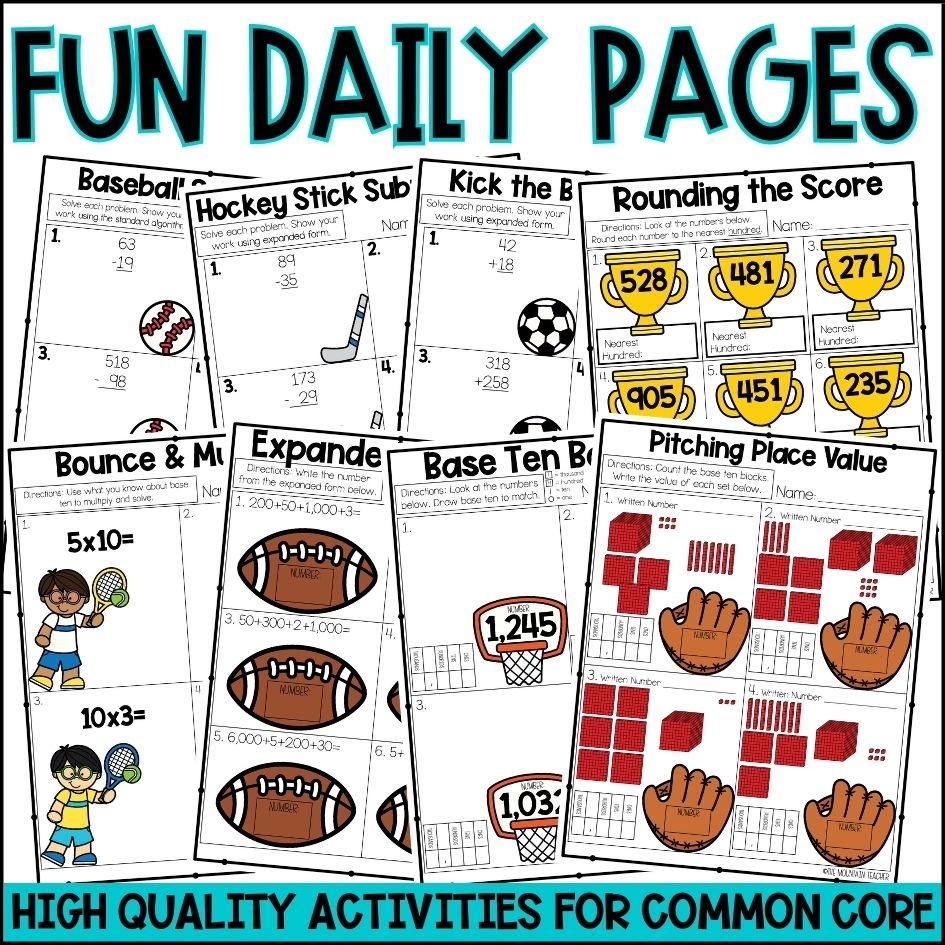 YEAR Of 3rd Grade Math Worksheets And Lessons BUNDLE In Print And Digital The Mountain Teacher